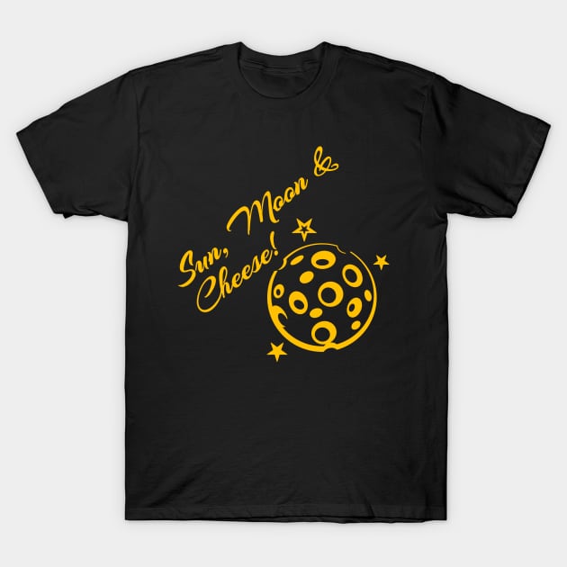 Sun, Moon and Cheese T-Shirt by Qwerdenker Music Merch